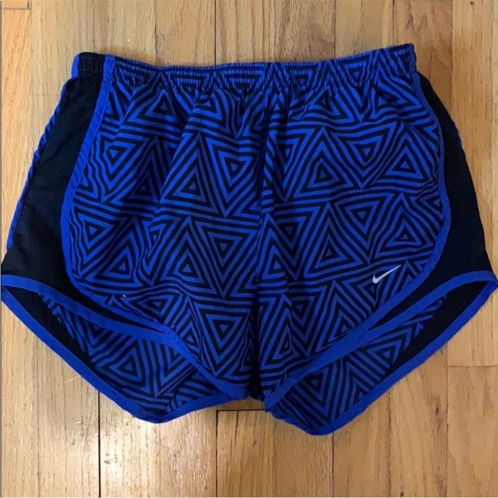 ☀️Nike - Blue Geometric Triangle Running Shorts - S